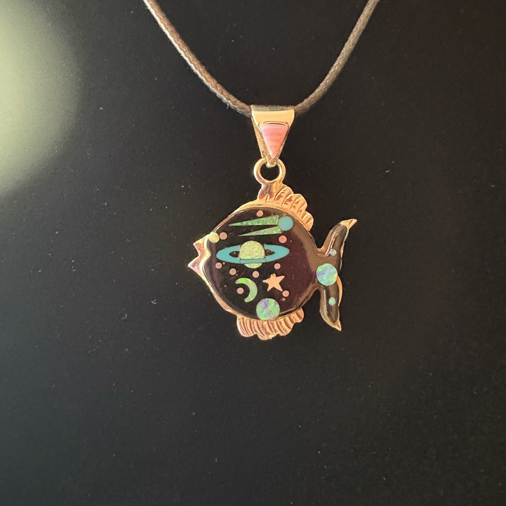 Galaxy Night  Fish Pendant
